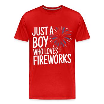 Pyrotechniker Feuerwerk Pyrotechnik - Männer Premium Bio T-Shirt - Rot - Vorne - Damien (186cm)