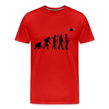 Evolution Modellflieger Drohne 4 Propeller - Männer Premium Bio T-Shirt - Rot - Vorne - Damien (186cm)