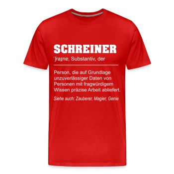 Lustige Definition Schreiner Beruf - Männer Premium Bio T-Shirt - Rot - Vorne - Damien (186cm)