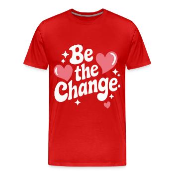 Altruisme Don désintéressé Donner d’école - T-shirt bio Premium Homme - rouge - Devant - Damien (186cm)