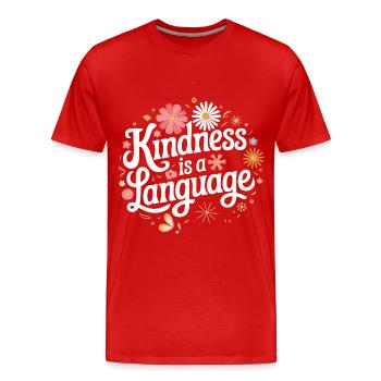 Altruisme Don désintéressé Donner d’école - T-shirt bio Premium Homme - rouge - Devant - Damien (186cm)