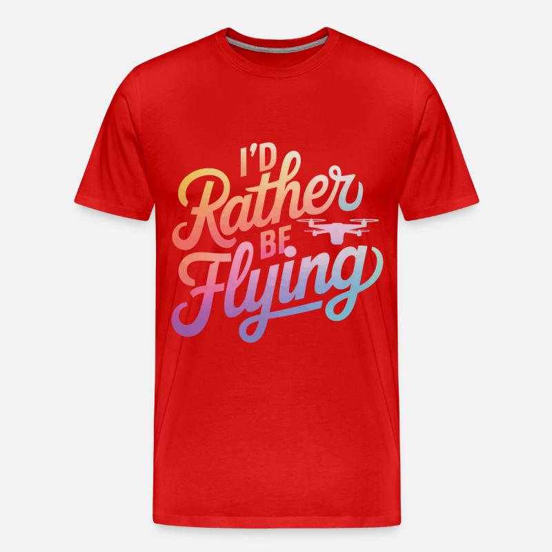 Dronen Pilot Quadrocopter Drone - Männer Premium Bio T-Shirt - Rot