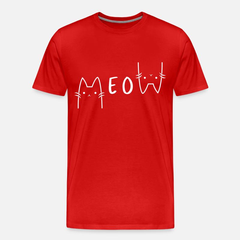 meow - Männer Premium Bio T-Shirt - Rot