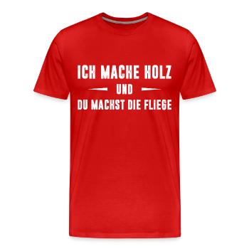 HOLZ - Männer Premium Bio T-Shirt - Rot - Vorne - Damien (186cm)