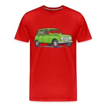 R4 (Voiture) - T-shirt bio Premium Homme - rouge - Devant - Damien (186cm)