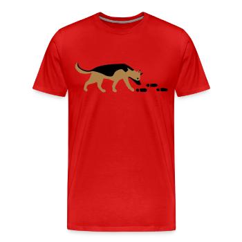 Mantrailer Schäferhund Vektor - Männer Premium Bio T-Shirt - Rot - Vorne - Damien (186cm)