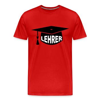 Lehrer - Doktorhut - Männer Premium Bio T-Shirt - Rot - Vorne - Damien (186cm)
