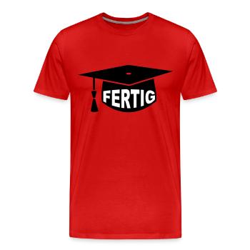 Fertig - Doktorhut - Männer Premium Bio T-Shirt - Rot - Vorne - Damien (186cm)