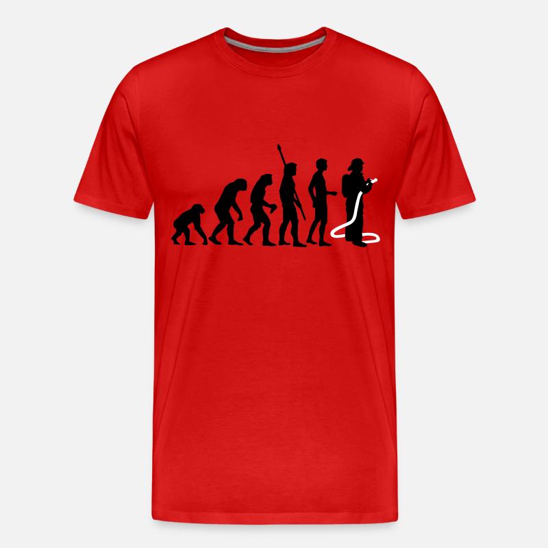 evolution_feuerwehr_b_2c - Männer Premium Bio T-Shirt - Rot