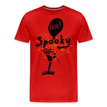 Gespenstisches T-Shirt - Männer Premium Bio T-Shirt - Rot - Vorne - Damien (186cm)