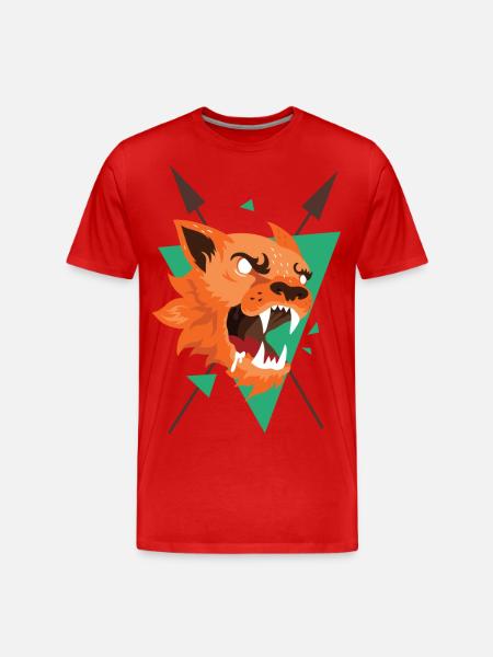 Dog wolf - Men's Premium Organic T-Shirt - red