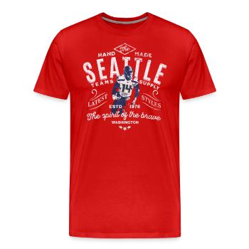 Seattle Teams Supply football - T-shirt bio Premium Homme - rouge - Devant - Damien (186cm)