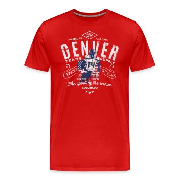 Denver Colorado Teams liefern Fußball - Männer Premium Bio T-Shirt - Rot - Vorne - Damien (186cm)