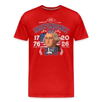 250th Independance day 1776 2026 coul - Men's Premium Organic T-Shirt - red - Front - Damien (186cm)