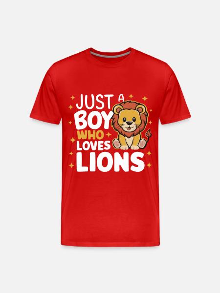 Lion Lion Animal Africa - Men's Premium Organic T-Shirt - red