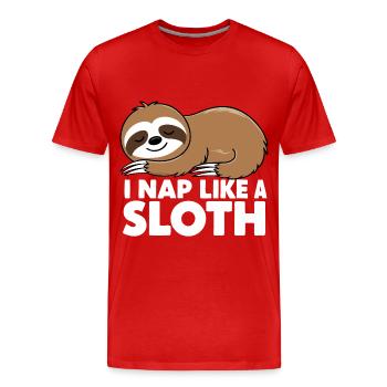 Paresseux Paresseux Dormir Paresseux - T-shirt bio Premium Homme - rouge - Devant - Damien (186cm)