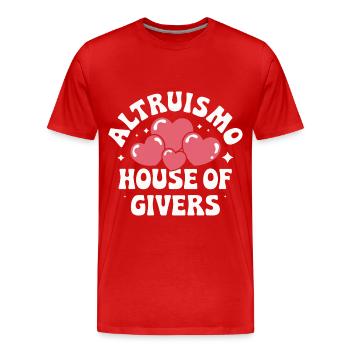 Altruisme Don désintéressé Donner d’école - T-shirt bio Premium Homme - rouge - Devant - Damien (186cm)