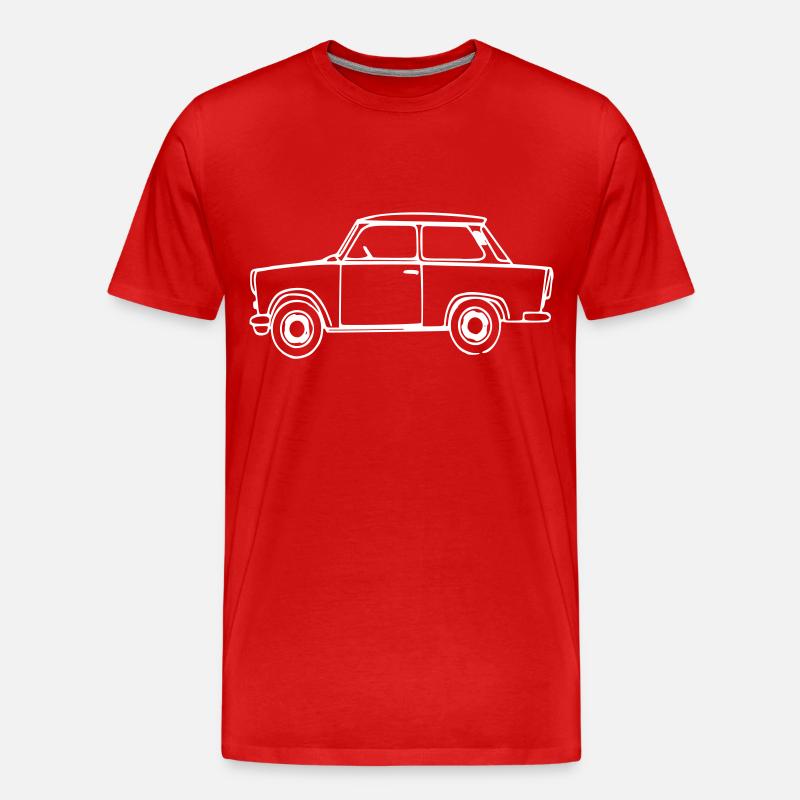Trabant Outlines - Männer Premium Bio T-Shirt - Rot