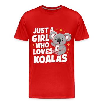 Koala Koala Koala Ours Koala Animal - T-shirt bio Premium Homme - rouge - Devant - Damien (186cm)