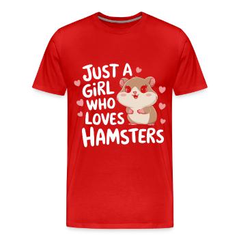 Hamster - Männer Premium Bio T-Shirt - Rot - Vorne - Damien (186cm)