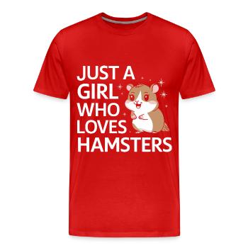 Hamster - T-shirt bio Premium Homme - rouge - Devant - Damien (186cm)