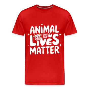 Vegetarian Vegan Veggie Vegetarian - Men's Premium Organic T-Shirt - red - Front - Damien (186cm)