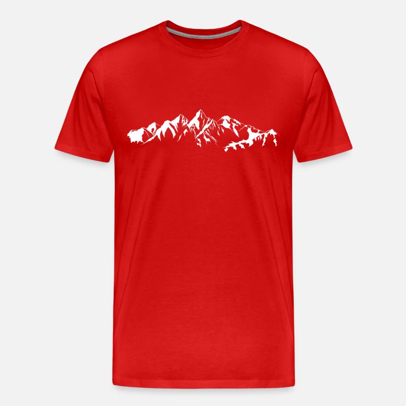 Panorama Montagne Blanc - T-shirt bio Premium Homme - rouge