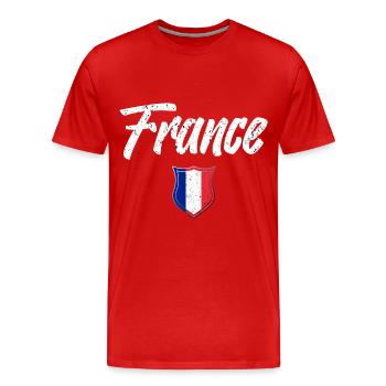 FRANKREICH - Männer Premium Bio T-Shirt - Rot - Vorne - Damien (186cm)