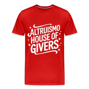 Altruisme Don désintéressé Donner d’école - T-shirt bio Premium Homme - rouge - Devant - Damien (186cm)