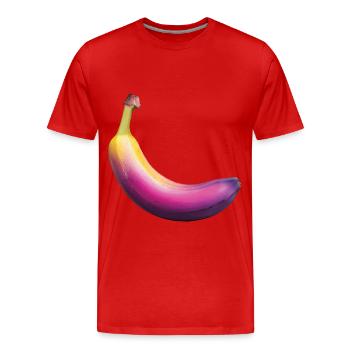 Banane - Männer Premium Bio T-Shirt - Rot - Vorne - Damien (186cm)