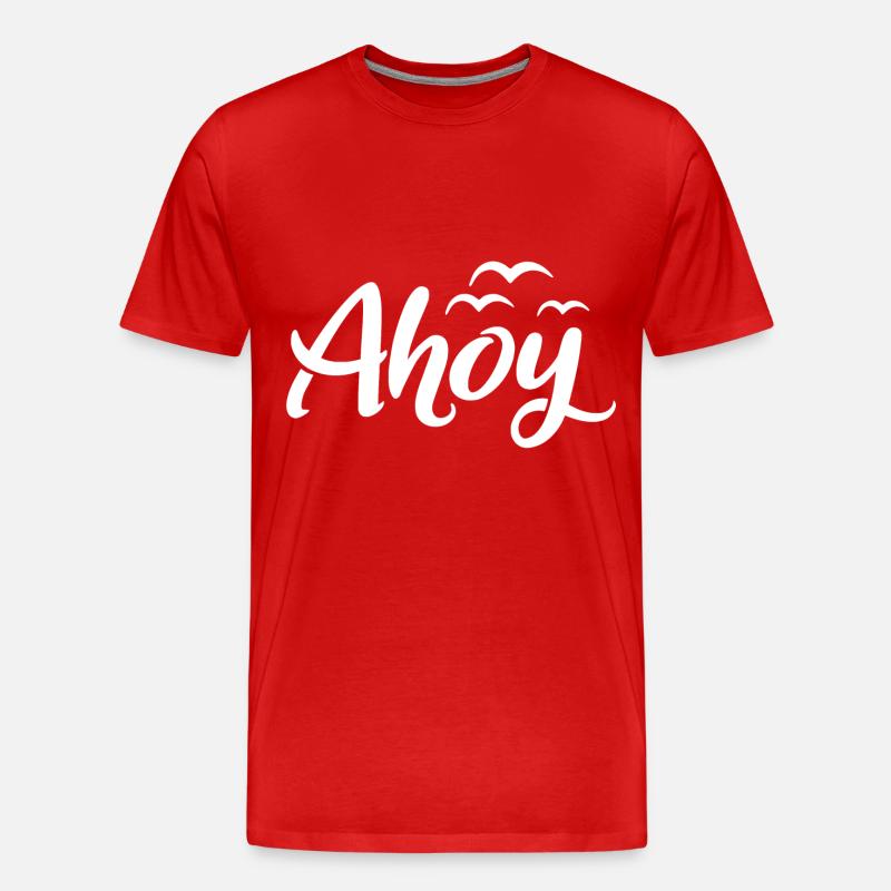 Ahoy - Männer Premium Bio T-Shirt - Rot