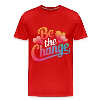 Altruisme Don désintéressé Donner d’école - T-shirt bio Premium Homme - rouge - Devant - Damien (186cm)