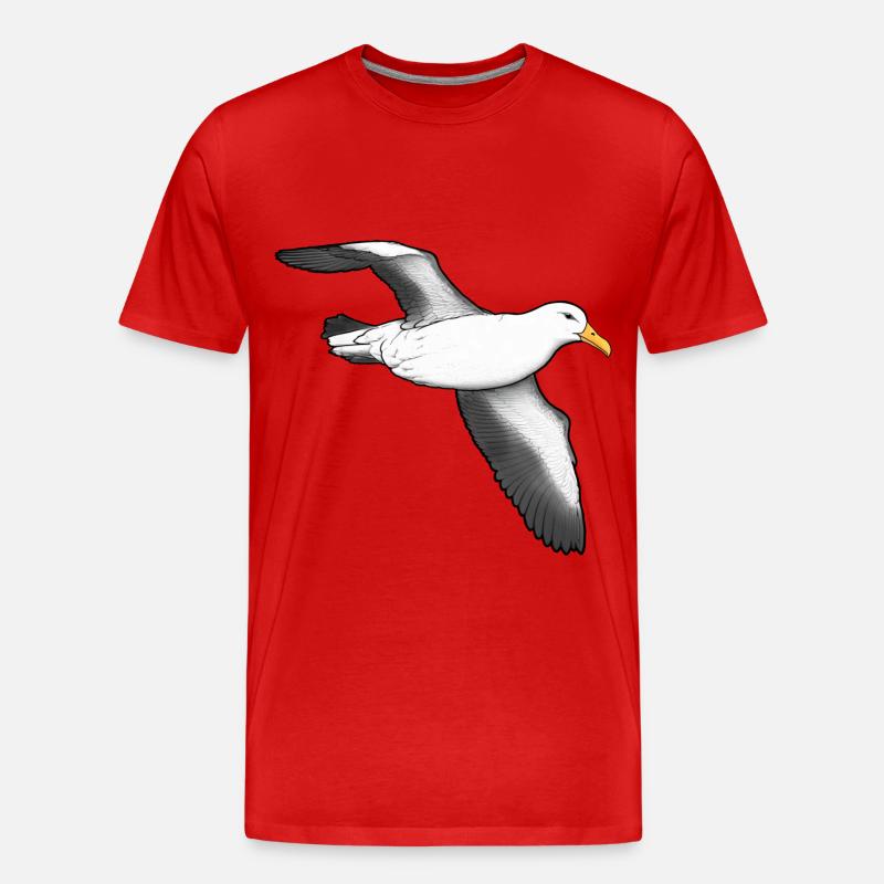 Albatross fliegend - Männer Premium Bio T-Shirt - Rot