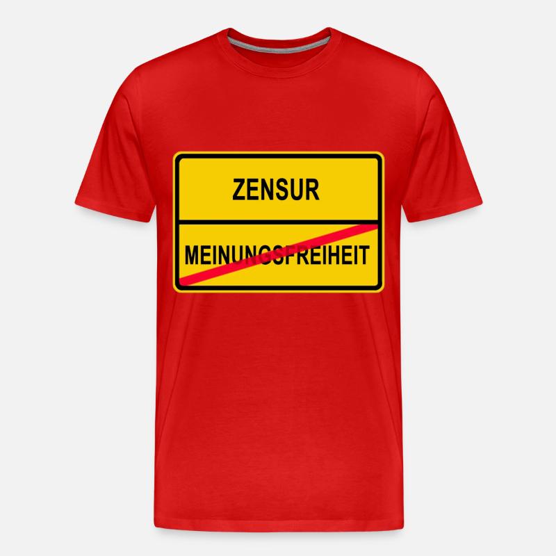 Censure - Liberté d’expression - T-shirt bio Premium Homme - rouge