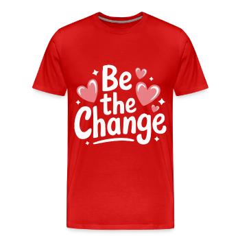 Altruisme Don désintéressé Donner d’école - T-shirt bio Premium Homme - rouge - Devant - Damien (186cm)