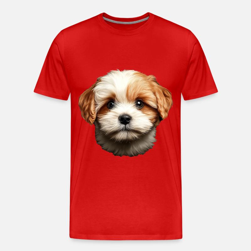 Lhasa Apso - Männer Premium Bio T-Shirt - Rot