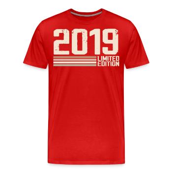 2019 Vintage 2019 Birthday 2019 Retro 2019 - Men's Premium Organic T-Shirt - red - Front - Damien (186cm)