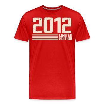 2012 Vintage 2012 Birthday 2012 Retro 2012 - Men's Premium Organic T-Shirt - red - Front - Damien (186cm)