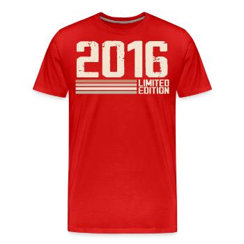 2016 Vintage 2016 Birthday 2016 Retro 2016 - Men's Premium Organic T-Shirt - red - Front - Damien (186cm)