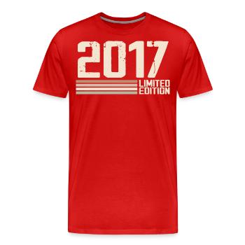 2017 Vintage 2017 Birthday 2017 Retro 2017 - Men's Premium Organic T-Shirt - red - Front - Damien (186cm)