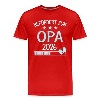 Befördert zu Opa 2026 Geschenk für neuer Großvater - Männer Premium Bio T-Shirt - Rot - Vorne - Damien (186cm)