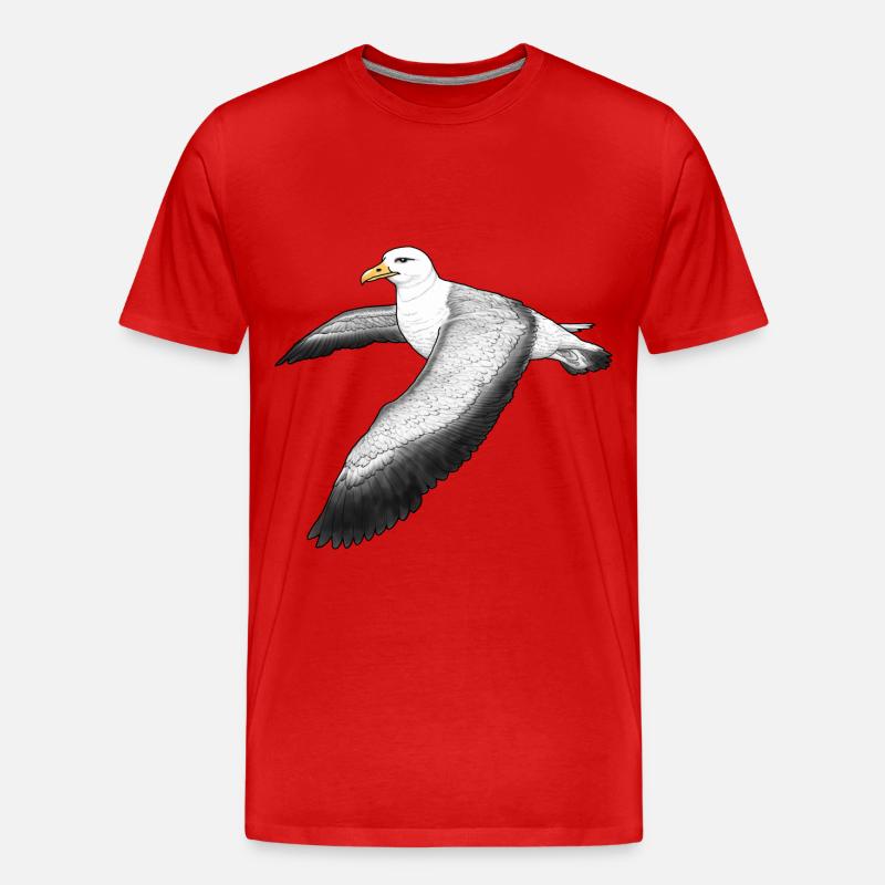 Albatross fliegend - Männer Premium Bio T-Shirt - Rot