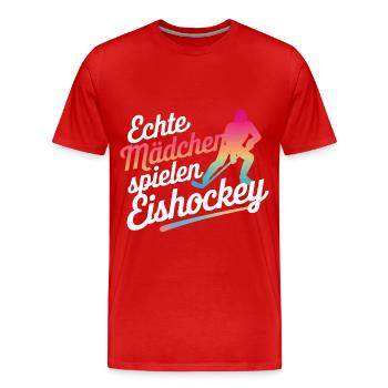 Hockey Hockey Sports Hockey Players - Men's Premium Organic T-Shirt - red - Front - Damien (186cm)