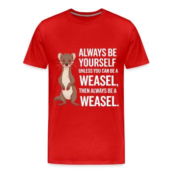 Wiesel - Männer Premium Bio T-Shirt - Rot - Vorne - Damien (186cm)