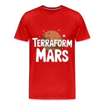 Mars Planète Planète Système Solaire - T-shirt bio Premium Homme - rouge - Devant - Damien (186cm)