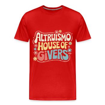 Altruisme Don désintéressé Donner d’école - T-shirt bio Premium Homme - rouge - Devant - Damien (186cm)