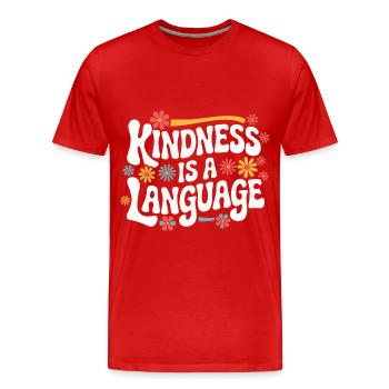 Altruisme Don désintéressé Donner d’école - T-shirt bio Premium Homme - rouge - Devant - Damien (186cm)