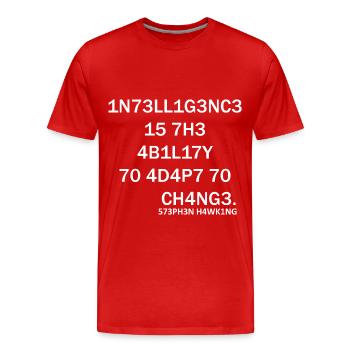 Intelligence Nerd Steven Hawking Schlaue Sprüche - Männer Premium Bio T-Shirt - Rot - Vorne - Damien (186cm)