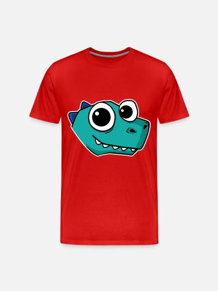 Dino Dinosaur Head - Men's Premium Organic T-Shirt - red