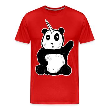 Pandicorn - Männer Premium Bio T-Shirt - Rot - Vorne - Damien (186cm)